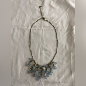 Elegant Blue and Gold Necklace - costume jewelry
